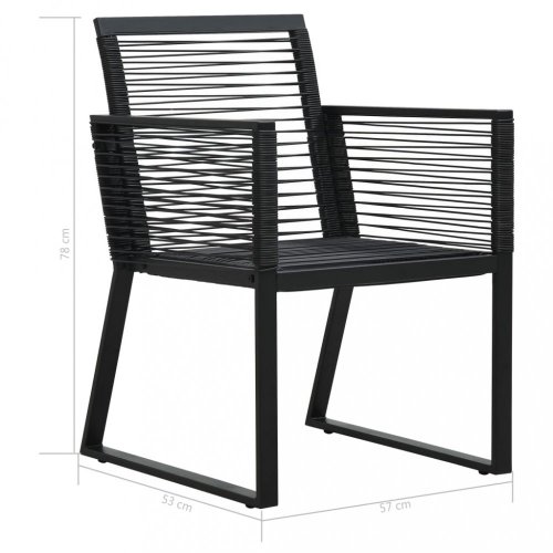 Zahradní polyratanové židle 2 ks černá Dekorhome