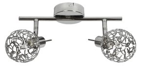 Stropné svietidlo s chrómovým opleteným tienidlom 2x40W G9 Puzzle