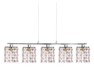 Závesná lampa chróm/fialové kryštály 5x40W G9 Classic