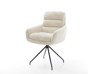 Jedálenská stolička Abelia-Flex s opierkami plyšový manšester krémovo