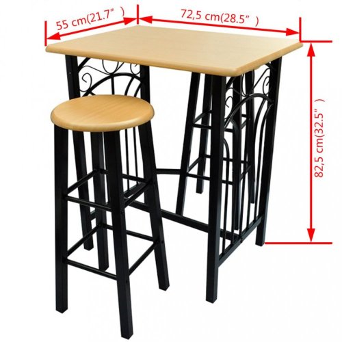 Barový set kov / MDF / dřevo Dekorhome