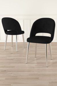 Súprava stoličiek (6 kusov) Pane - Black, Chrome