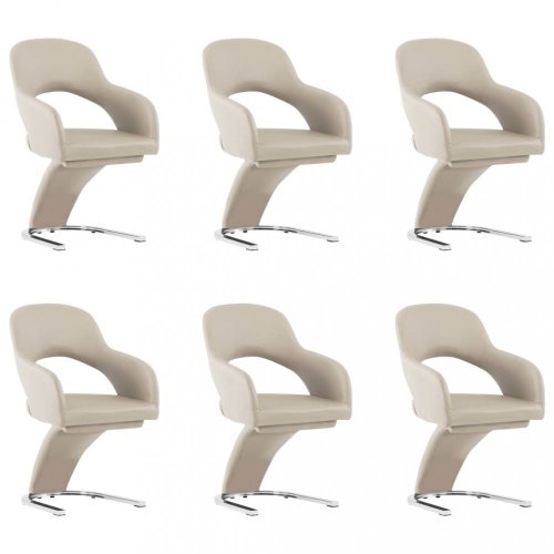Jídelní židle 6 ks umělá kůže / chrom Dekorhome - BAREVNÁ VARIANTA: Hnědá