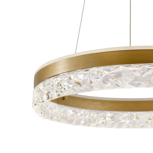 Okouzlující závěsná lampa FROZI – zlaté stínidlo s krystaly – elegantní a moderní LED osvětlení obývacího pokoje