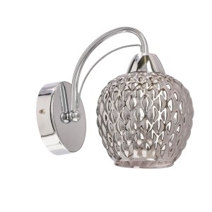 Nástenná lampa TOBIAS chróm 1x40W E27 dymové tienidlo