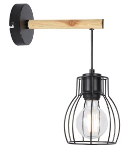 Černá nástěnná lampa Bernita