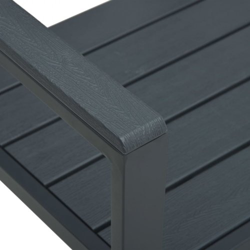 Zahradní lavice 120 cm HDPE šedá dřevěný vzhled