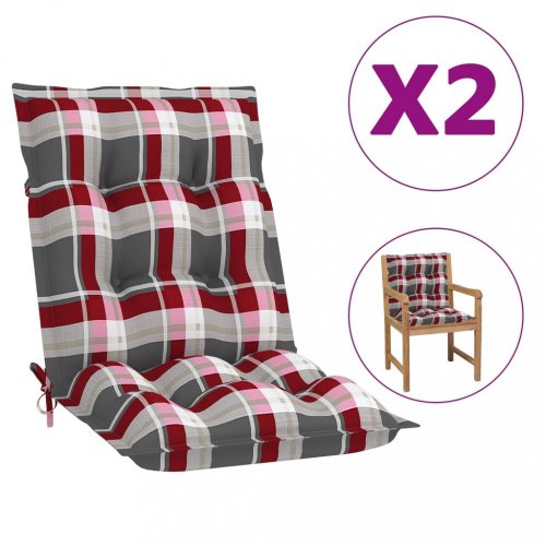 Podušky na zahradní židle 2 ks Dekorhome - BAREVNÁ VARIANTA: Bílá / červená
