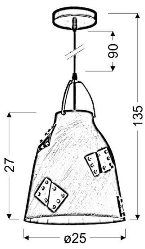Závesná stropná lampa 1X60W E27 sivá + zlatá PATCH
