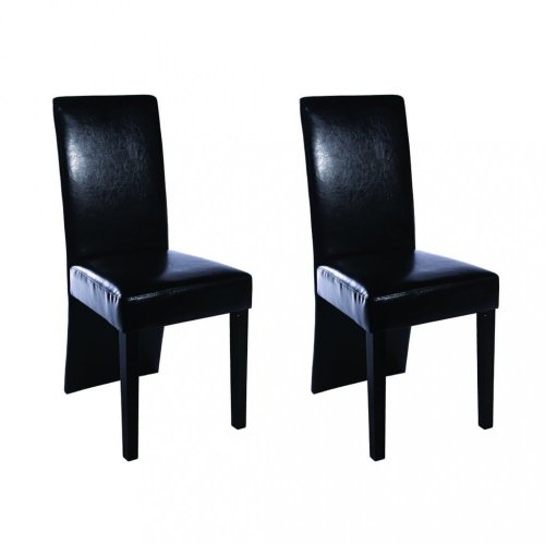 Jídelní židle 2 ks umělá kůže / dřevo Dekorhome - BAREVNÁ VARIANTA: Tmavě hnědá