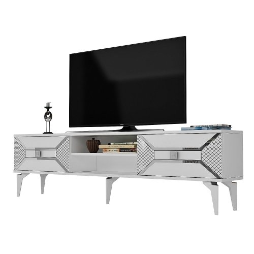 TV stolek Yumedi - White, Silver
