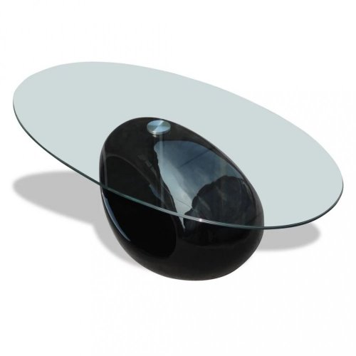 Konferenční stolek lamino / sklo Dekorhome - BAREVNÁ VARIANTA: Černá lesk