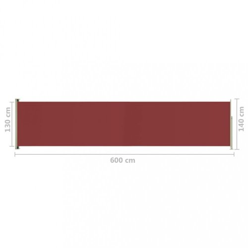 Zatahovací boční markýza 140x600 cm Dekorhome - BAREVNÁ VARIANTA: Červená