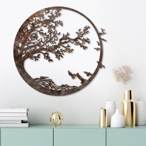 Dekoratívny kovový doplnok na stenu Rusty Tree