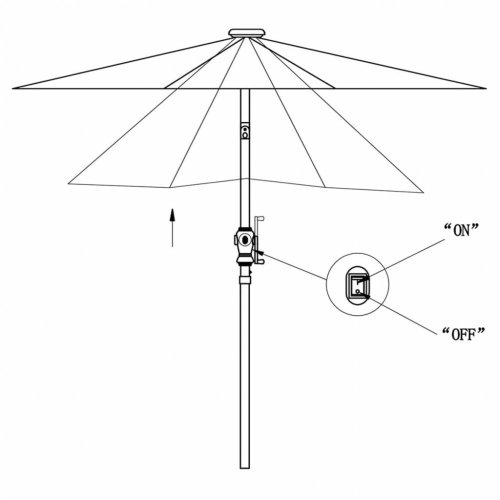 Slunečník s LED Ø 300 cm