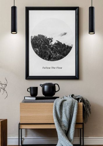 Závěsná lampa TUBO 1xGU10 25 cm - BAREVNÁ VARIANTA: Černá