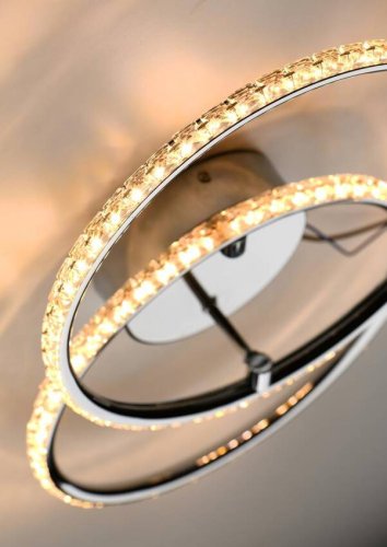 LED stropní svítidlo 28W chromované kroužky Hello
