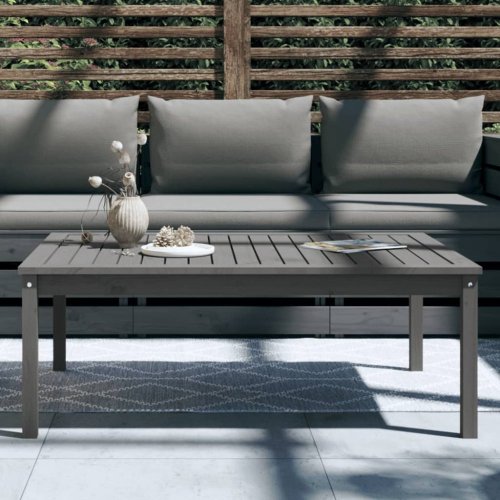 Zahradní stůl šedý 121 x 82,5 x 45 cm masivní borové dřevo