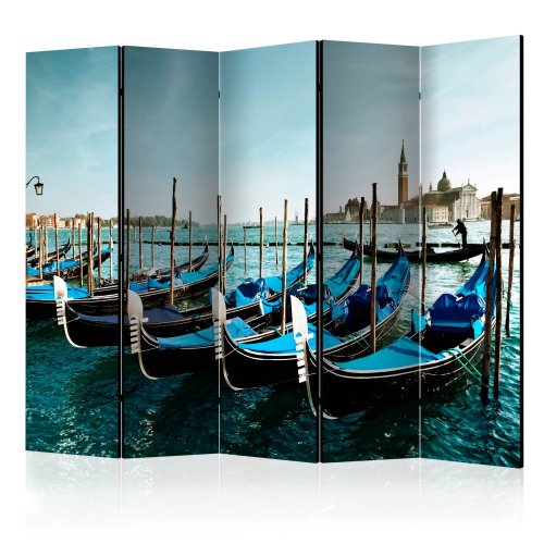 Paraván Gondolas on the Grand Canal Venice Dekorhome - ROZMĚR: 225x172 cm (5-dílný)