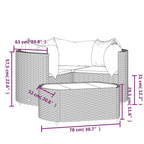 4dílná zahradní sedací souprava s poduškami šedá polyratan