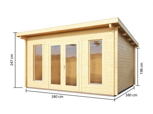Dřevěný zahradní domek 380x380 cm Dekorhome