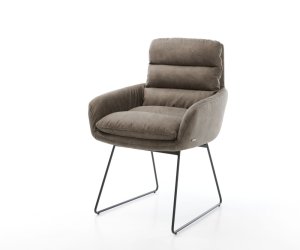 Jídelní židle Abelia-Flex s područkami taupe vintage tenká