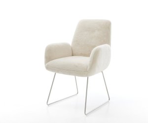 Jedálenská stolička Zoa-Flex plyšový manšester krémovo biela tenká