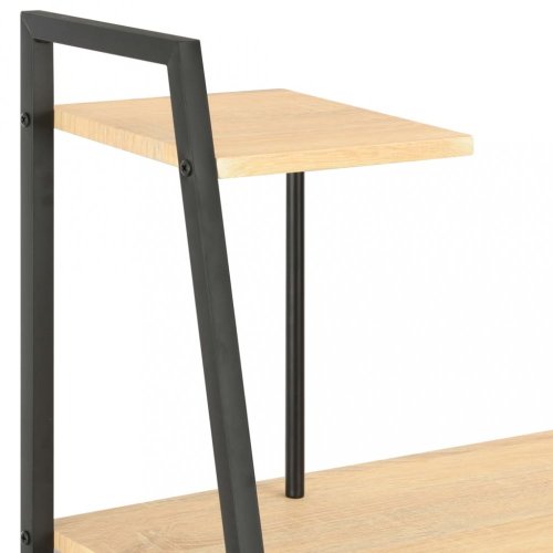 Písací stôl s poličkami Dekorhome - BAREVNÁ VARIANTA: Čierna / hnedá