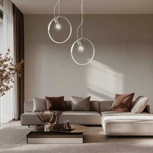 Závesná lampa APETI SKIROS 1xE27 + LED 12W chróm