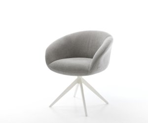 Jídelní židle Vinka-Flex s područkami strukturovaná látka Měkký šedá