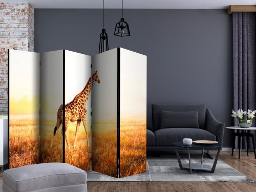 Paraván giraffe - walk Dekorhome - ROZMĚR: 225x172 cm (5-dílný)