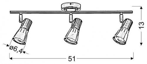 Stropní bodová lampa ARENA - POČET STÍNIDEL: 3