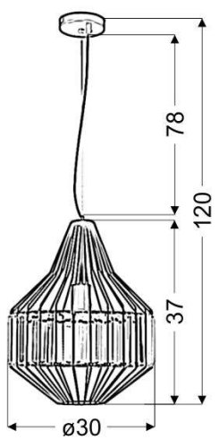 ZÁVESNÁ STROPNÁ LAMPA ALVARO 1xE27 ČIERNA