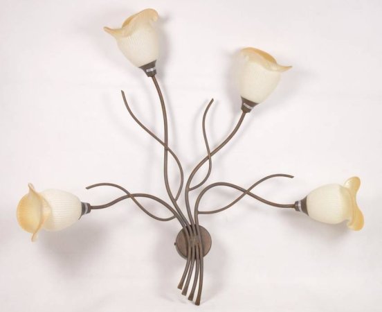 Hnedá nástenná lampa 4xE14 Renaissance