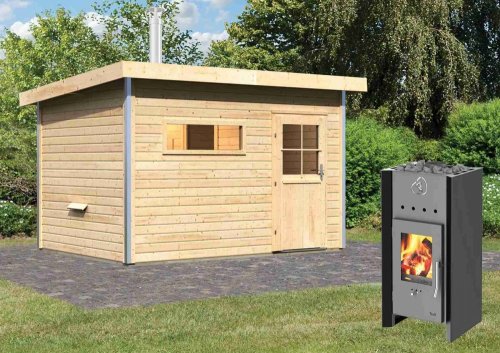 Vonkajšia fínska sauna SKROLLAN 2 vr. kachlí