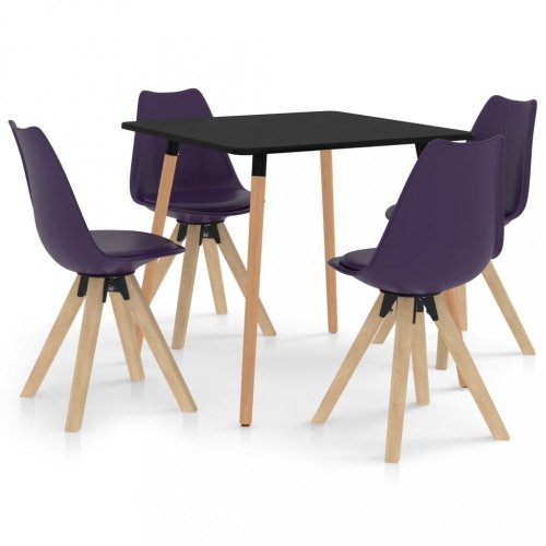 Jídelní set 4+1 buk / umělá kůže / plast Dekorhome