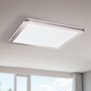 Minimalistické stropní svítidlo NEXIT do koupelny – saténově stříbrné 40 cm – stmívatelné stropní svítidlo LED 3000K 24W IP44
