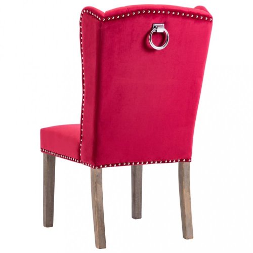 Jídelní židle samet / kaučukovník Dekorhome - BAREVNÁ VARIANTA: Červená