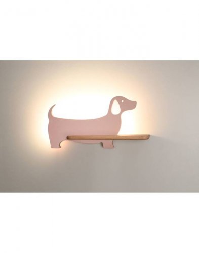 Detská nástenná lampička DOG LED - BAREVNÁ VARIANTA: Ružová