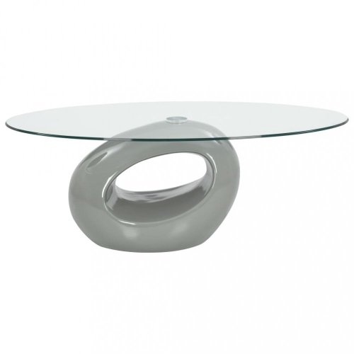 Konferenční stolek lamino / sklo Dekorhome - BAREVNÁ VARIANTA: Bílá lesk