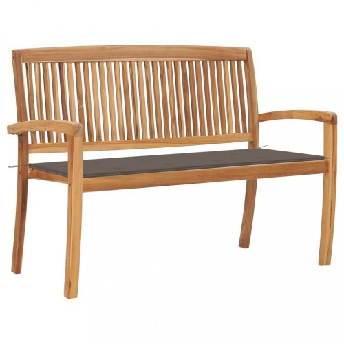 Zahradní lavice teak / látka Dekorhome