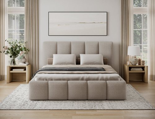 Posteľ Edvige + Drevený rám + plynový piest + kontajner 180x200