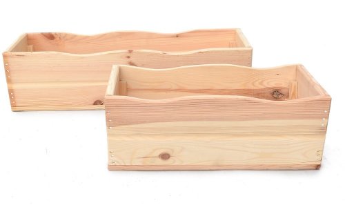 Dřevěný truhlík 44 cm - BAREVNÁ VARIANTA: Přírodní dřevo