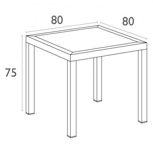 Záhradný stôl 80 cm - BAREVNÁ VARIANTA: Tmavosivá