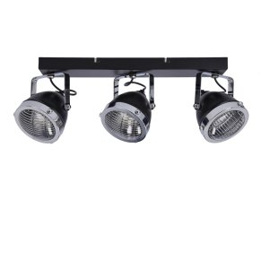 Stropná lampa Crazy s čiernym tienidlom 3x15W gu10, priehľadná