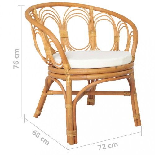 Jedálenská stolička prírodný ratan / plátno Dekorhome