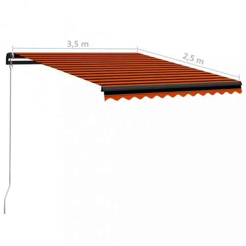 Ručně zatahovací markýza s LED světlem 350x250 cm Dekorhome