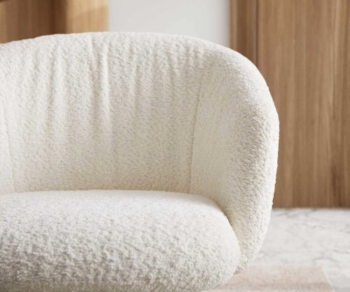 Jedálenská stolička Caja-Flex s opierkami bouclé biela jedálenská