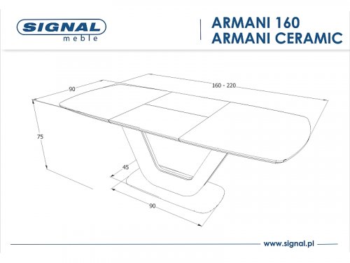 Rozkladací jedálenský stôl ARMANI CERAMIC