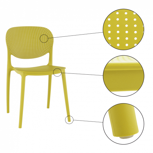 Plastová stolička FEDRA stohovateľná - BAREVNÁ VARIANTA: Žltá